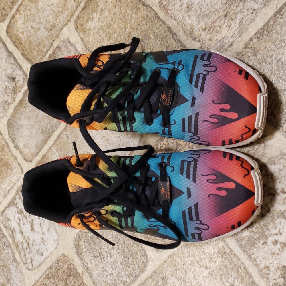 Adidas zx flux torsion color drip 9.5 us